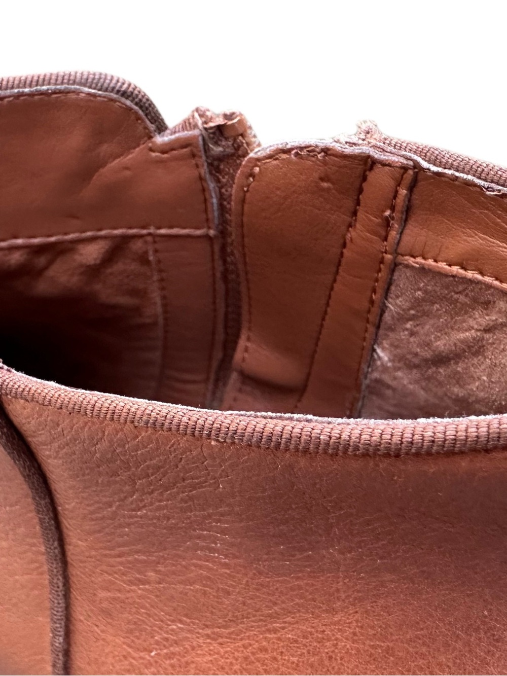 Sam Edelman PETTY Leather Ankle Boots Cognac Brown Western Booties Size 8.5 - Picture 13 of 15